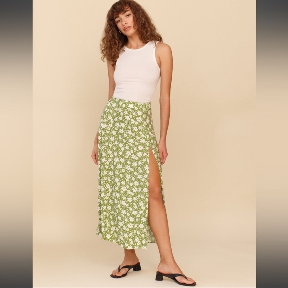 Reformation Zoe high-rise midi skirt